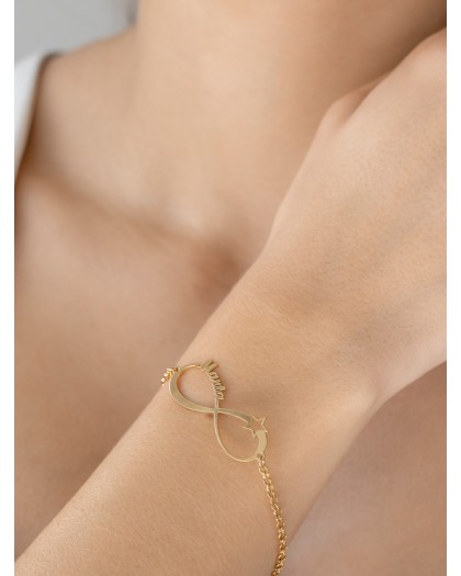 Pulsera con 1 nombre infinito Estrella Doré