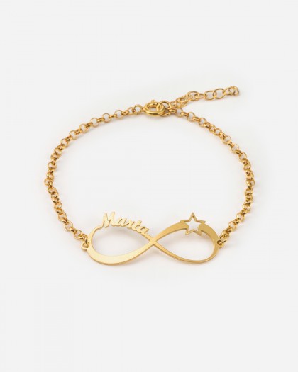 Pulsera con 1 nombre infinito Estrella Doré