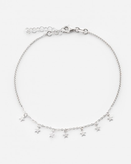 Pulsera Tobillera Estrellitas Plata